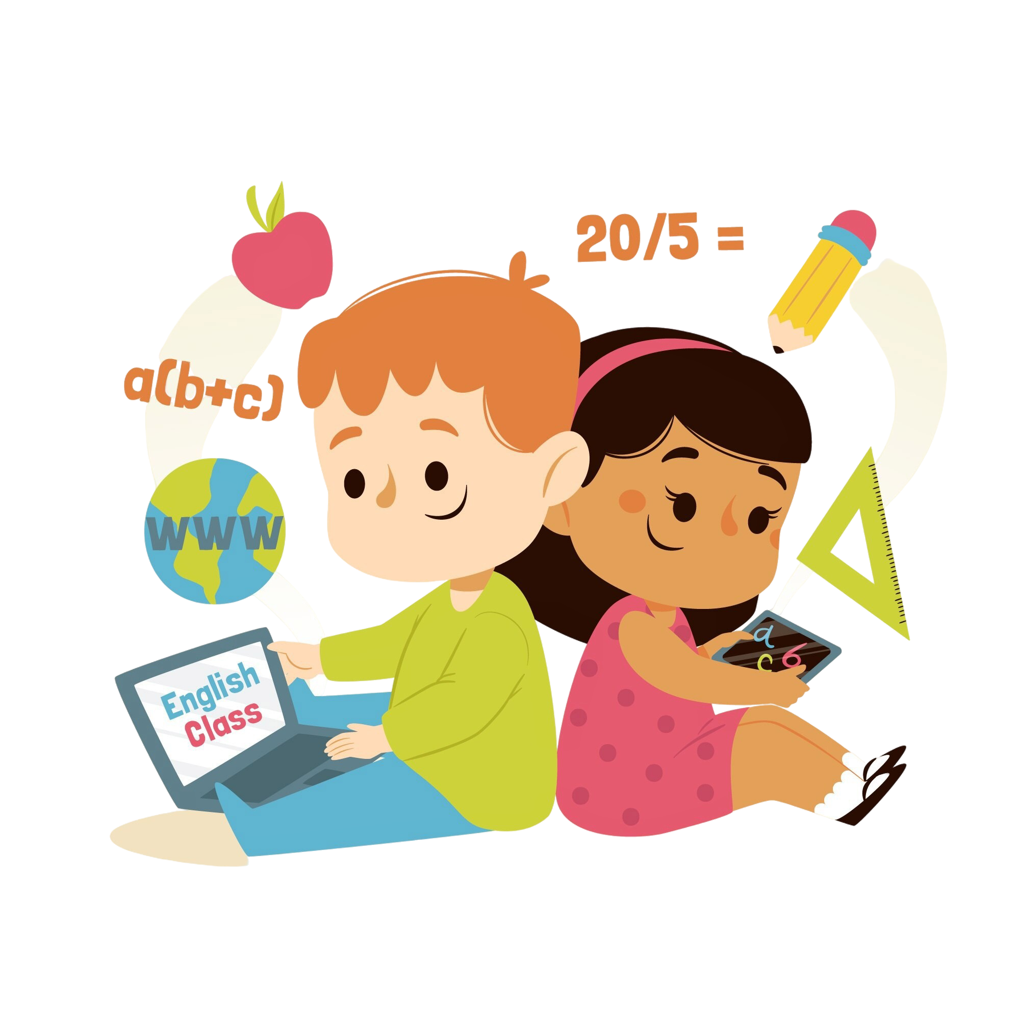 kids having online lessons